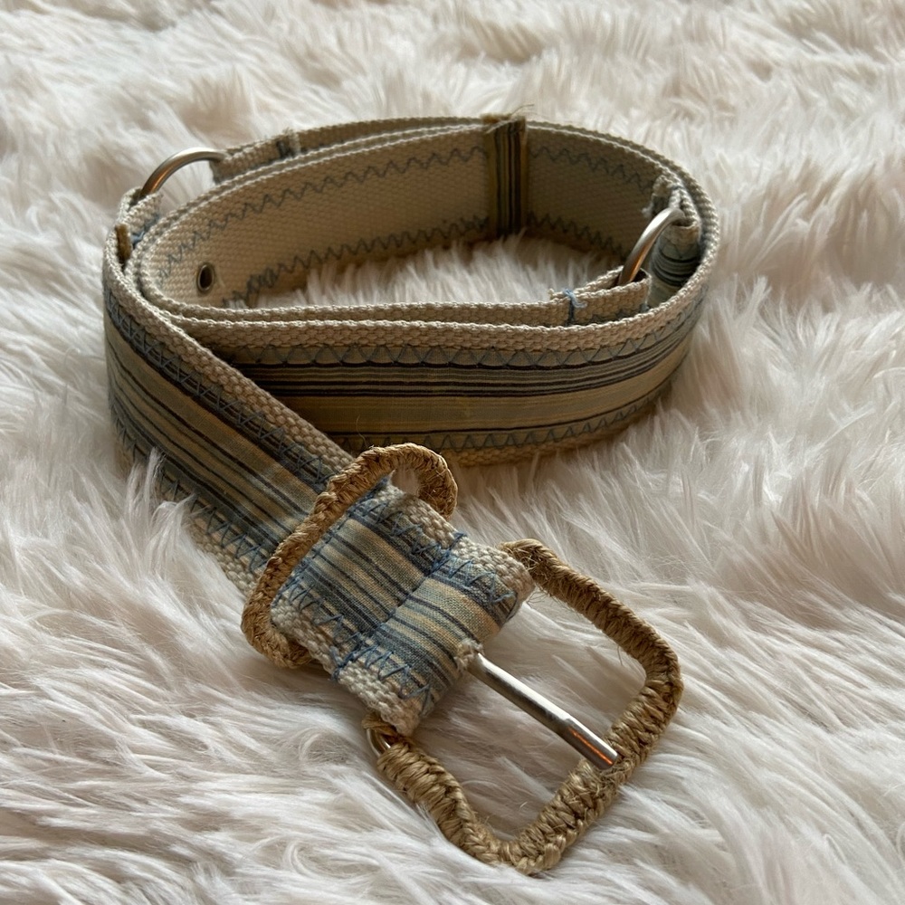 Striped canvas belt